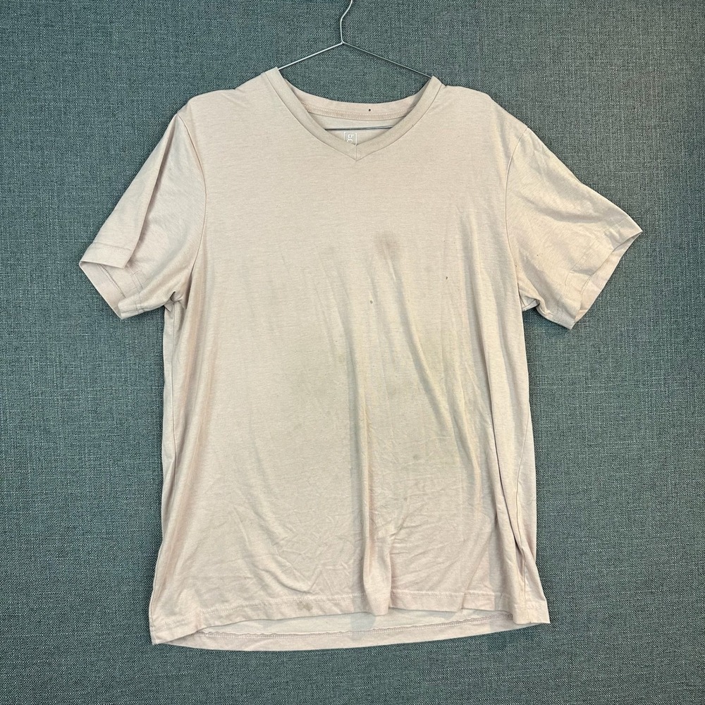 George Mens XL V-Neck T-Shirt Short Sleeve Everyday Casual Top Tan